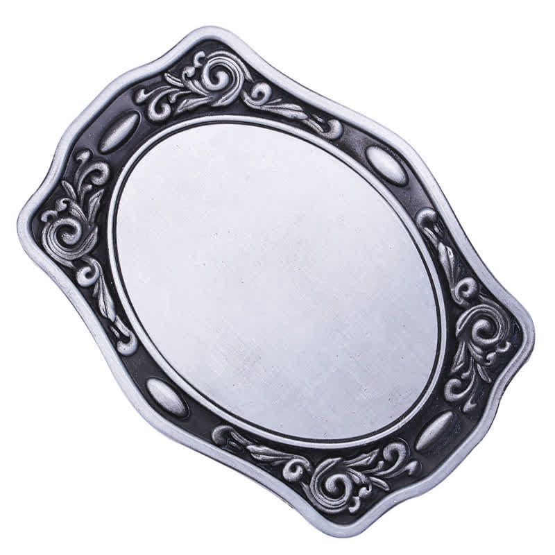 Antique Silver Custom Monogram Name DIY Buckle Leather Belt - image 3