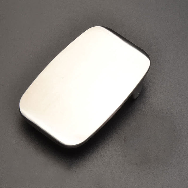 Simple Custom Monogram DIY Stainless Steel Buckle Leather Belt - Matte Silver - Without Belt - Not Included Belt - image 3