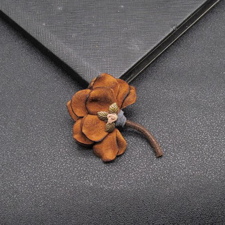 Original Design Retro Wedding Flower Petals Cloth Brooch - image 2