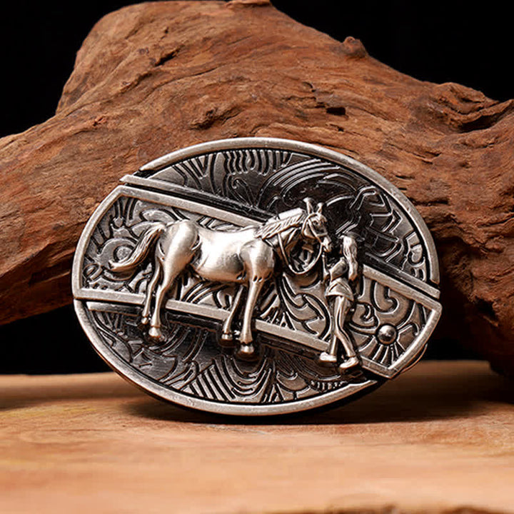 Men's DIY Cowgirl Hidden Folding Knife Leather Belt - Cowgirl - Without Belt - Not Included Belt - image 0