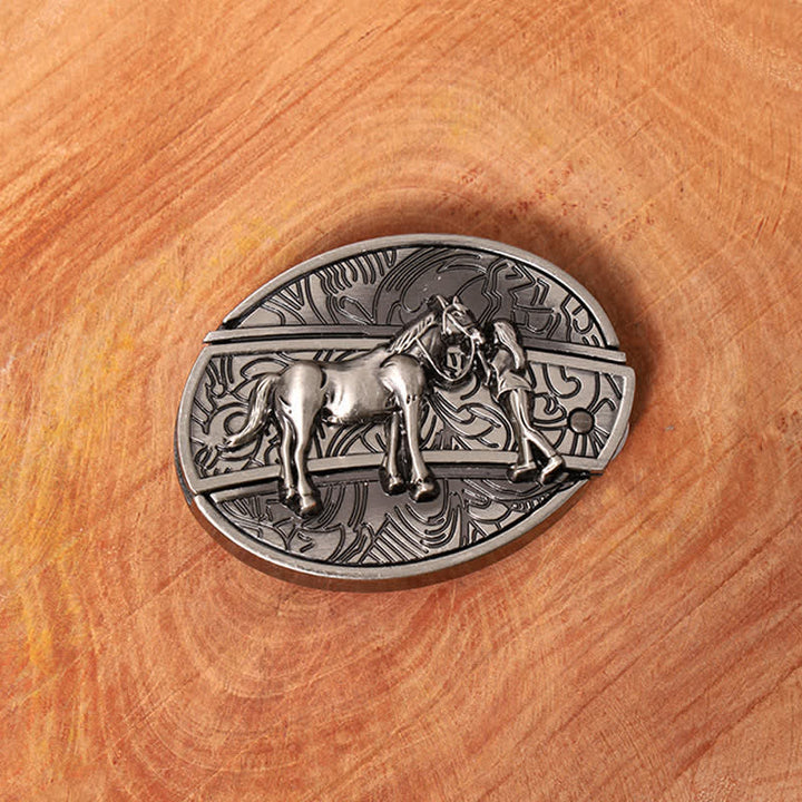 Men's DIY Cowgirl Hidden Folding Knife Leather Belt - image 2