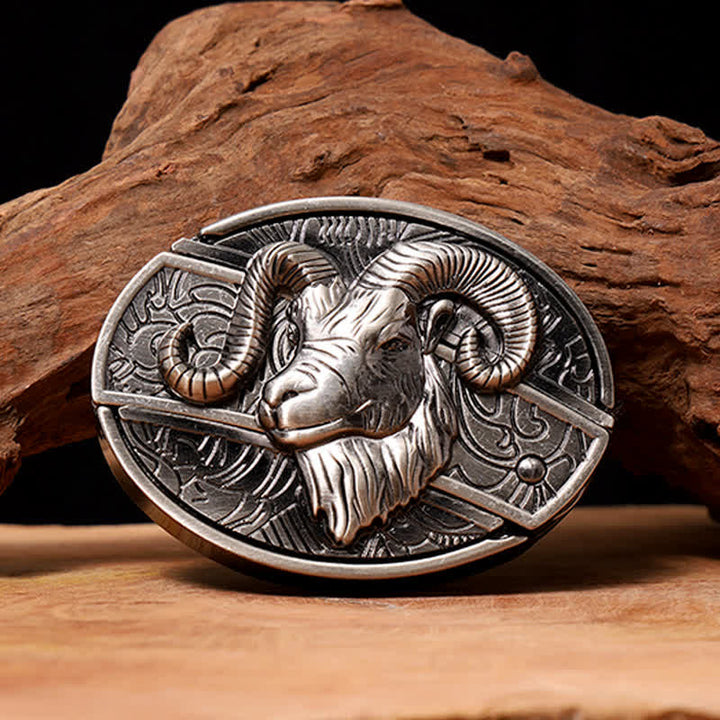 Men's DIY Goat Hidden Folding Knife Leather Belt