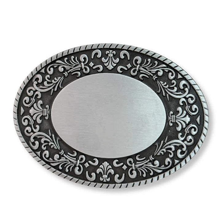 Round Custom Engraved Name Monogram DIY Buckle Leather Belt - Silver - Without Belt - Not Included Belt - image 2