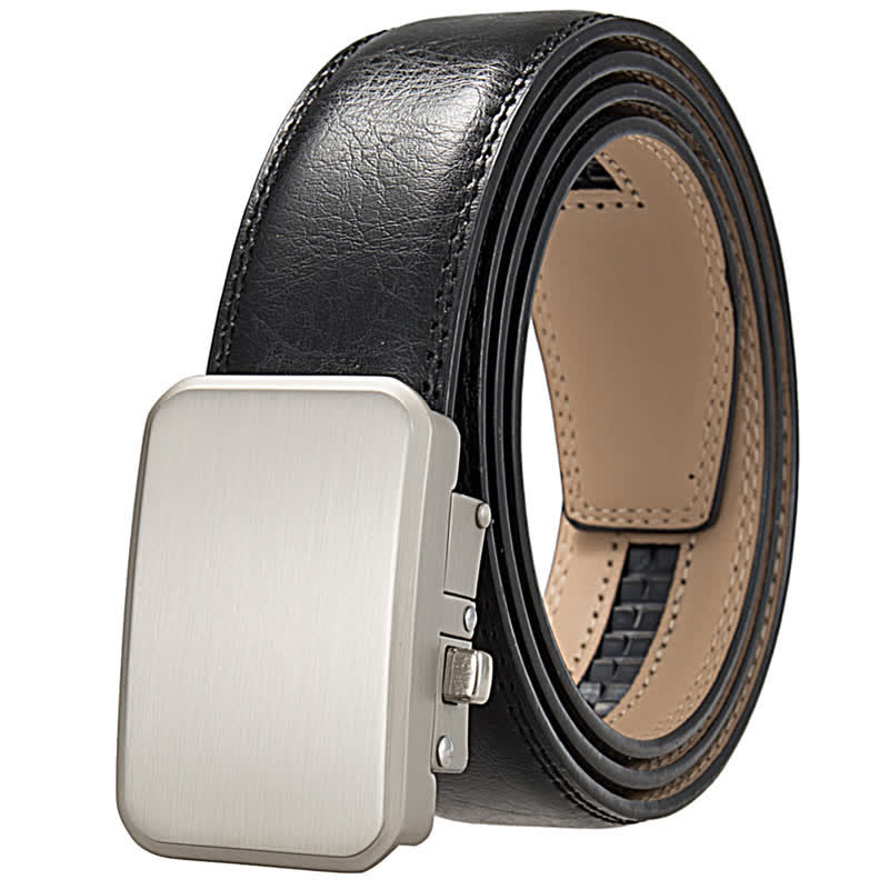 Custom Name Monogram Gift Idea Automatic Buckle Leather Belt - Black #3 - 46 - image 7