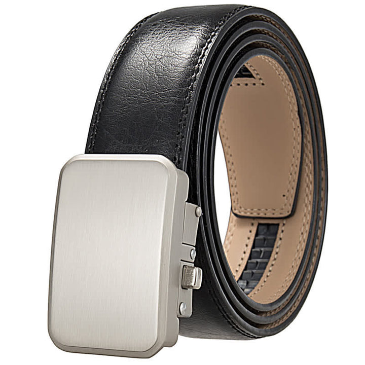 Custom Name Monogram Gift Idea Automatic Buckle Leather Belt - Black #3 - 46 - image 8