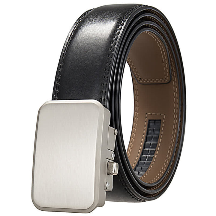 Custom Name Monogram Gift Idea Automatic Buckle Leather Belt - Black #2 - 46 - image 7