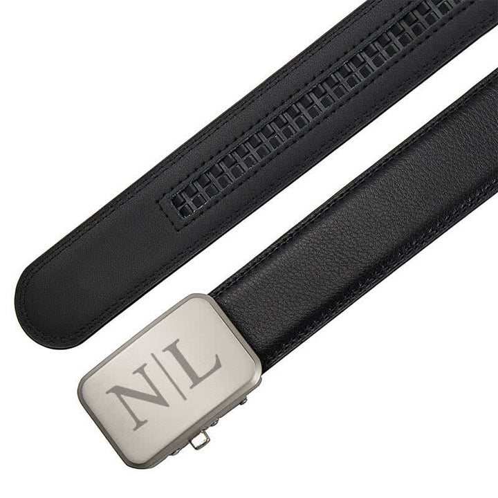 Custom Name Monogram Gift Idea Automatic Buckle Leather Belt - image 5