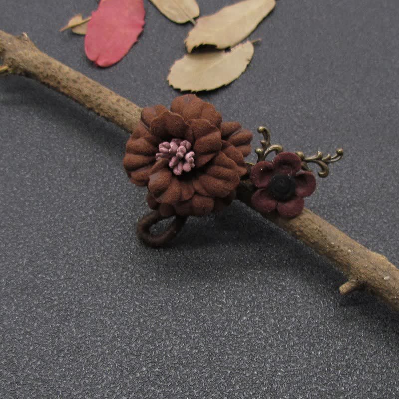Charming Coffee Wedding Original Design Flower Cloth Brooch