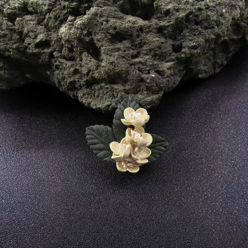 Ivory Wedding Original Design Mini Flowers Cloth Brooch - Ivory - image 0