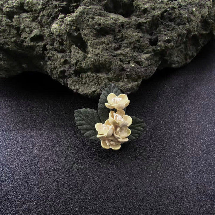 Ivory Wedding Original Design Mini Flowers Cloth Brooch - Ivory - image 0