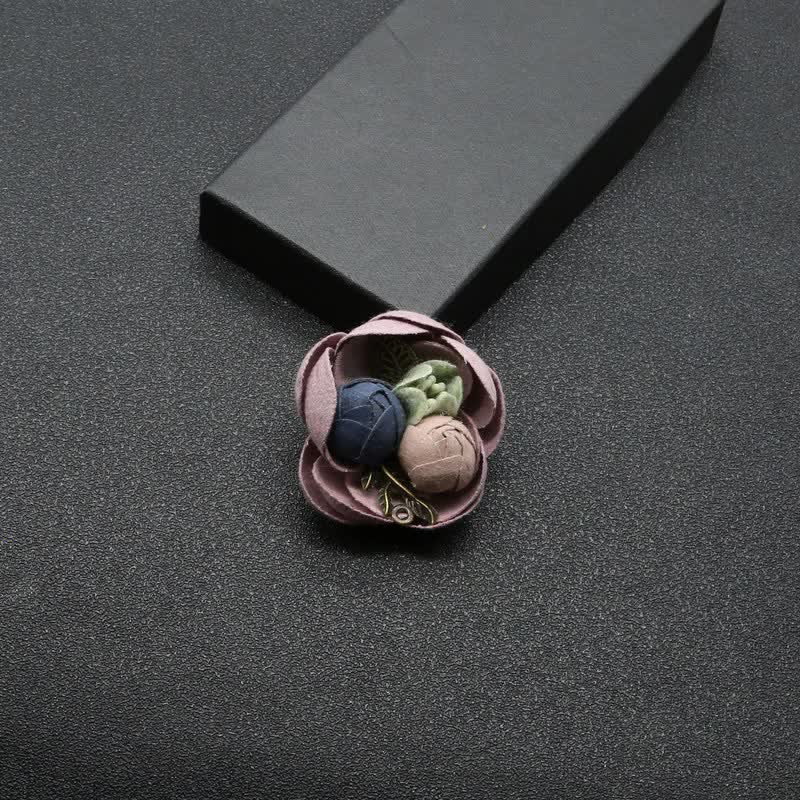 Cute Bud Wedding Original Design Mini Flowers Cloth Brooch - image 3