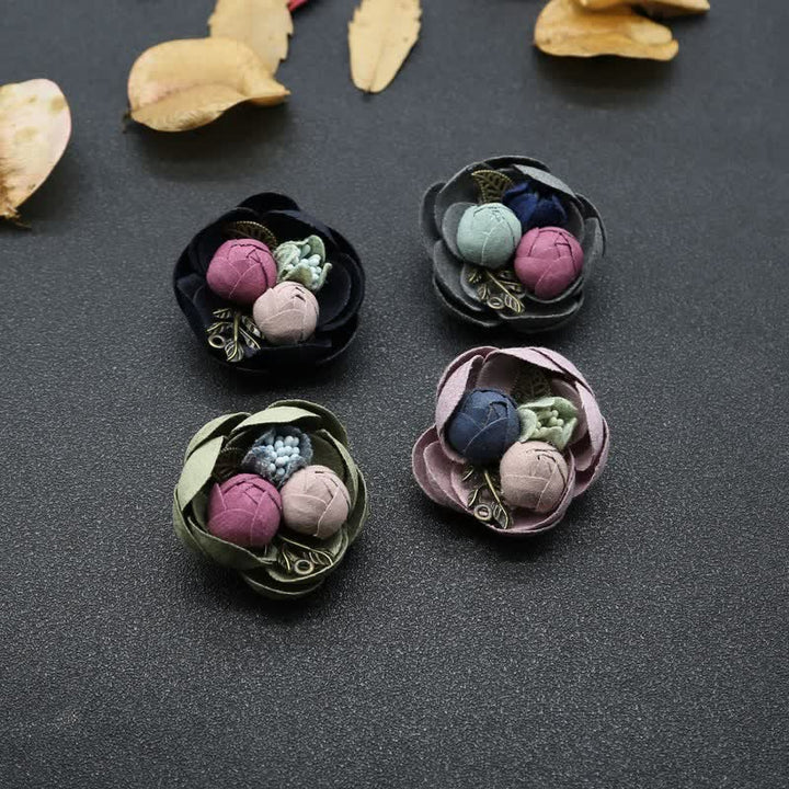 Cute Bud Wedding Original Design Mini Flowers Cloth Brooch - Pink - image 0