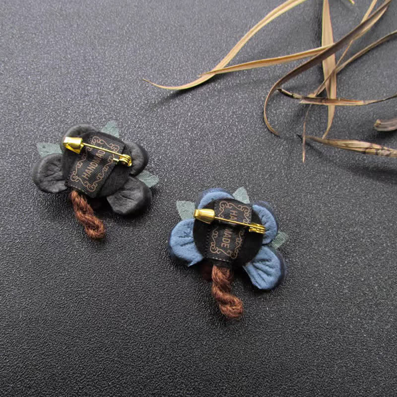 Red Daisy Wedding Original Design Flower Cloth Brooch