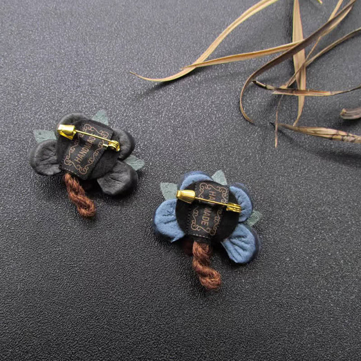 Red Daisy Wedding Original Design Flower Cloth Brooch