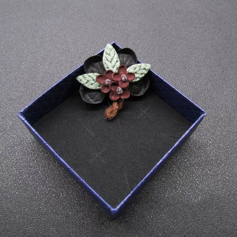 Red Daisy Wedding Original Design Flower Cloth Brooch - image 3