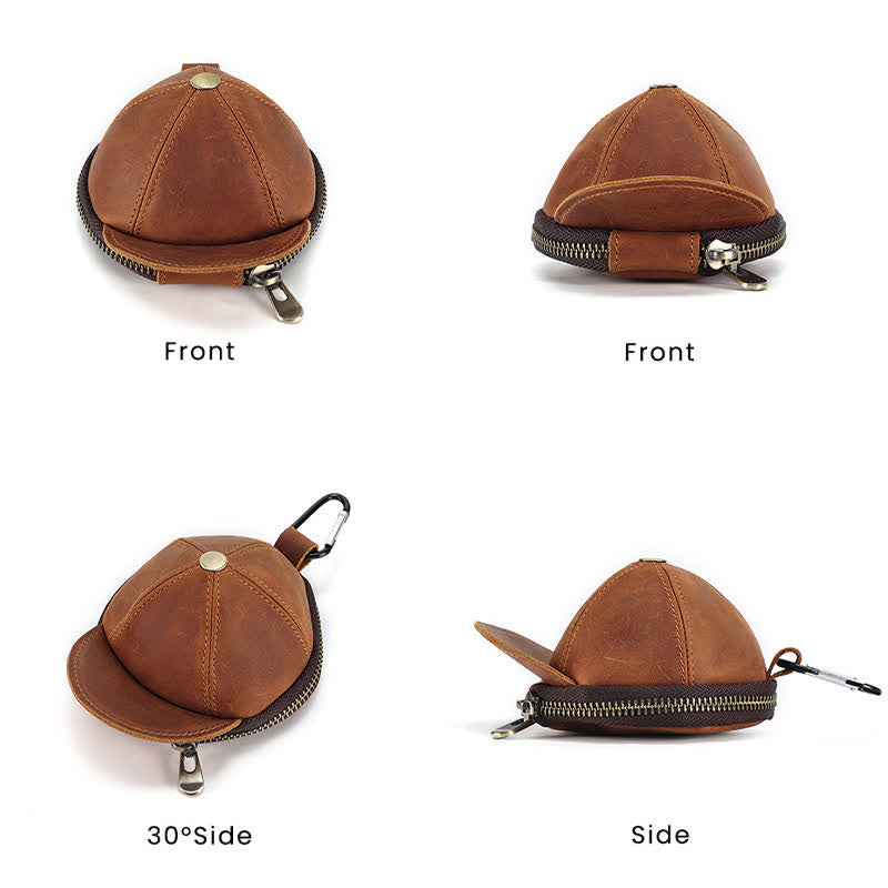 Baseball Hat Shape Creative Coin Leather Bag - image 3