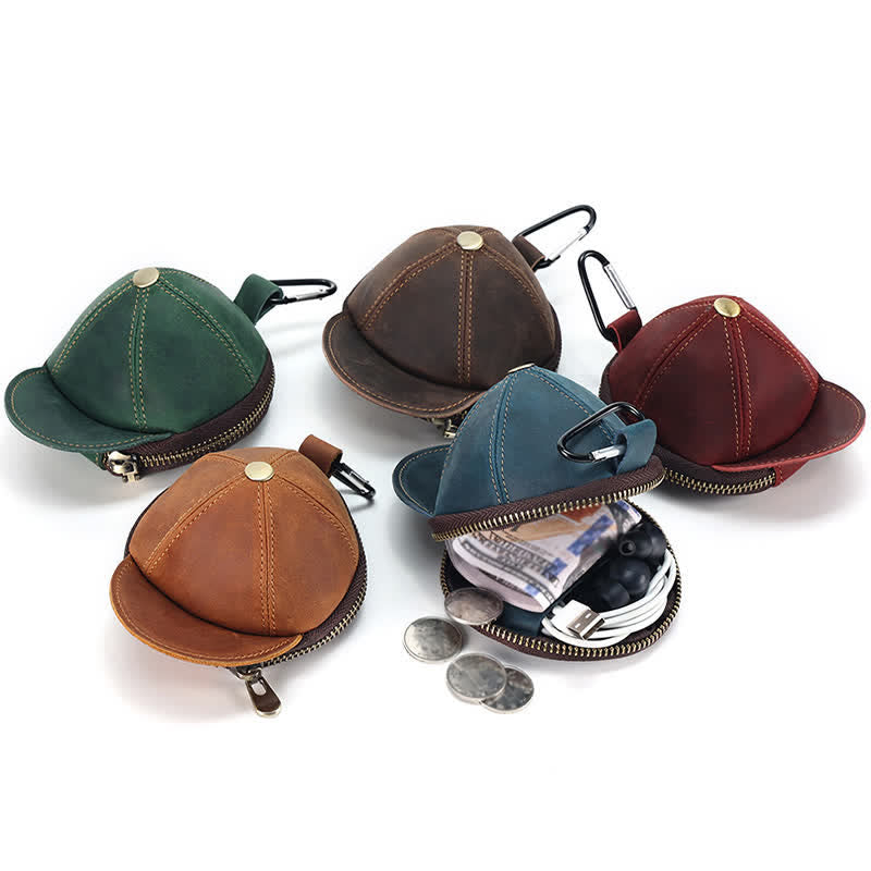Baseball Hat Shape Creative Coin Leather Bag - image 1