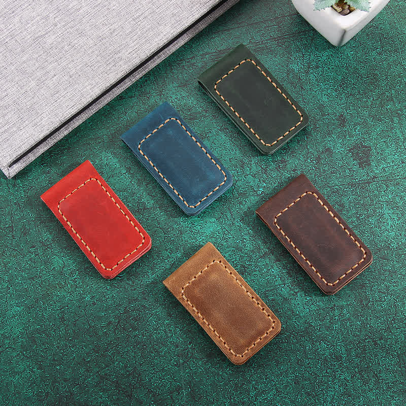 Custom Name Wedding Gift Idea Leather Magnetic Money Clip - image 4