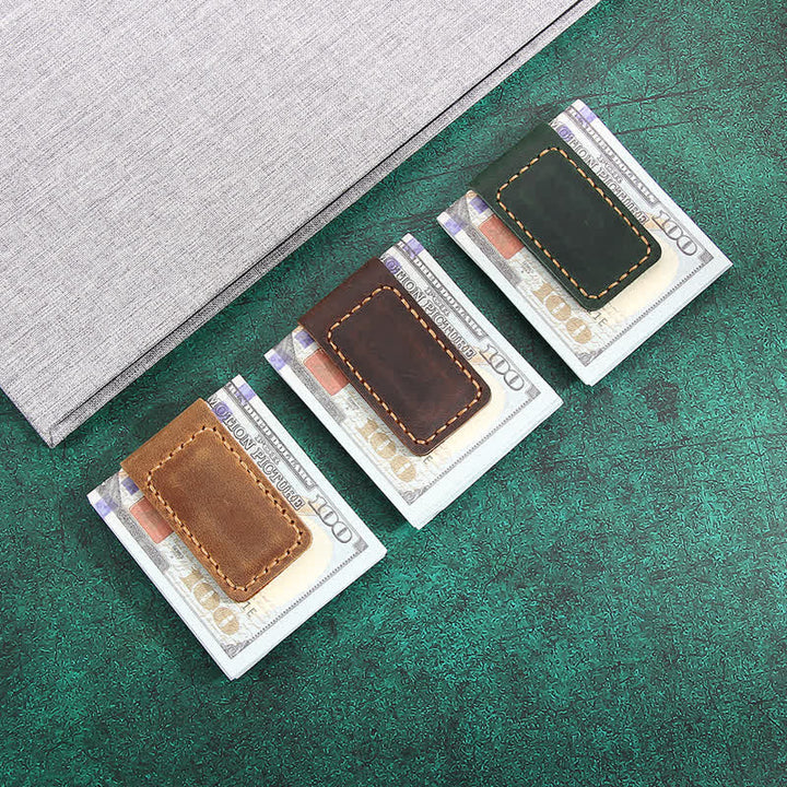 Custom Name Wedding Gift Idea Leather Magnetic Money Clip