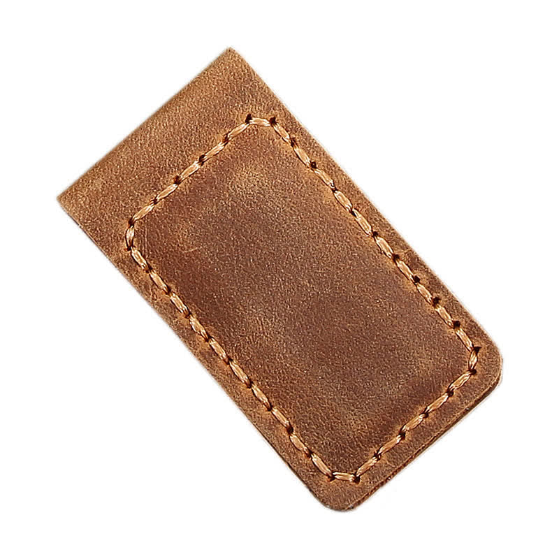 Custom Name Wedding Gift Idea Leather Magnetic Money Clip - Coffee - image 2