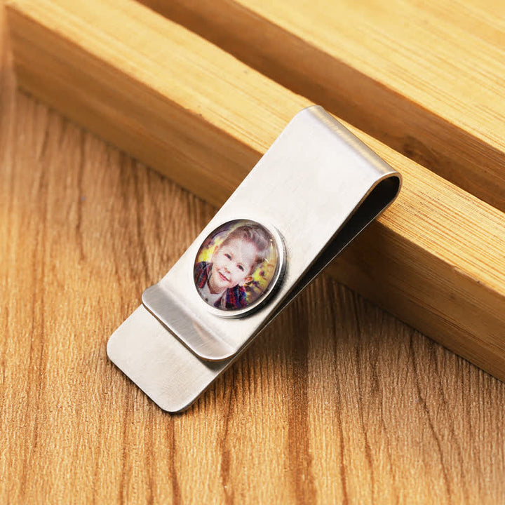 Custom Color Photo Wedding Gift Idea Money Clip - Silver - image 0