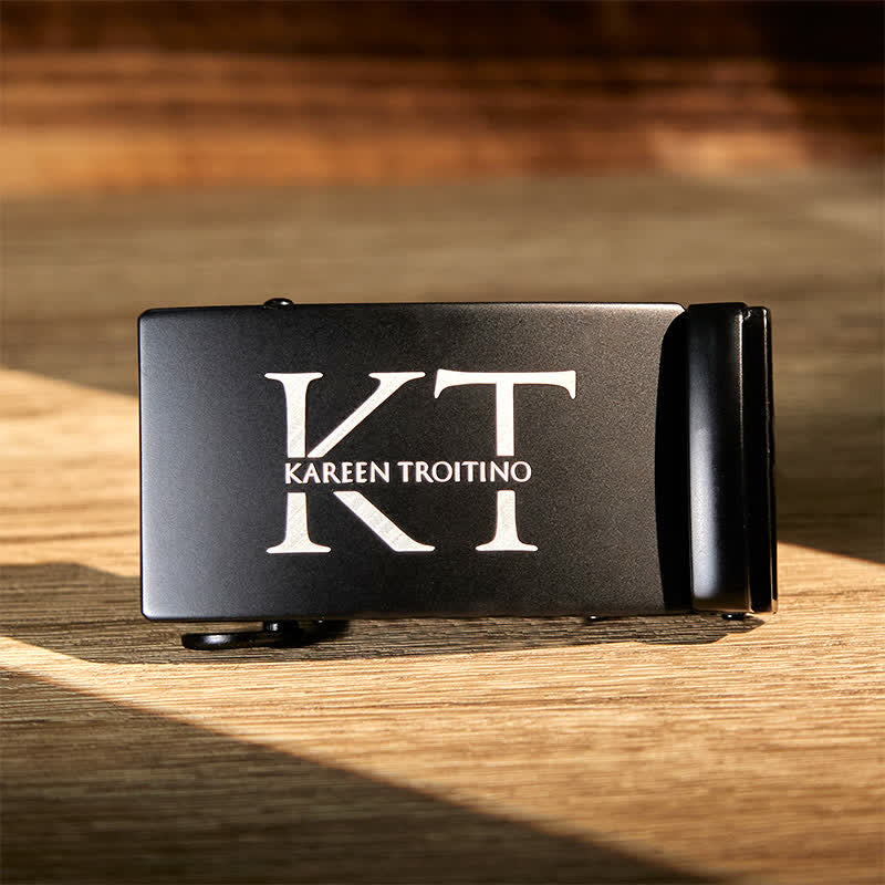 Personalized Gift Idea Custom DIY Automatic Buckle Leather Belt - Black-Custom - Without Belt - Not Included Belt - image 1
