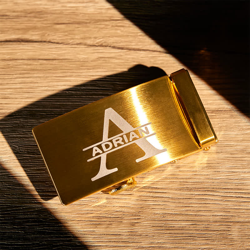 Gold Personalized Gift Idea Custom DIY Automatic Buckle Leather Belt - image 5