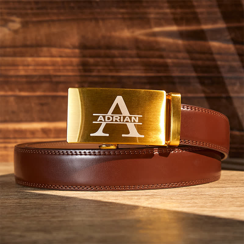 Gold Personalized Gift Idea Custom DIY Automatic Buckle Leather Belt - image 6