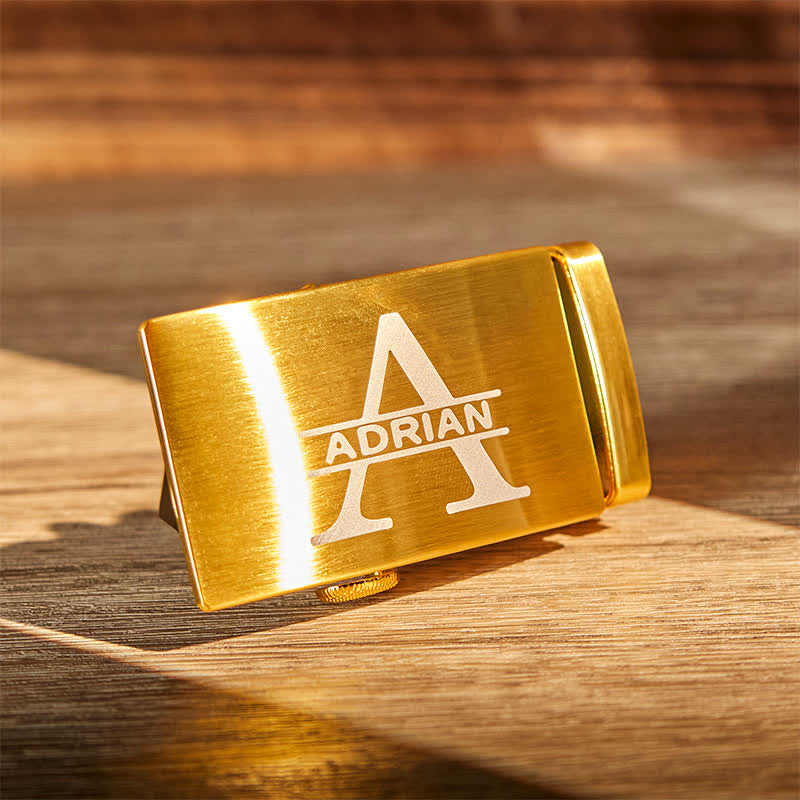 Gold Personalized Gift Idea Custom DIY Automatic Buckle Leather Belt - image 4