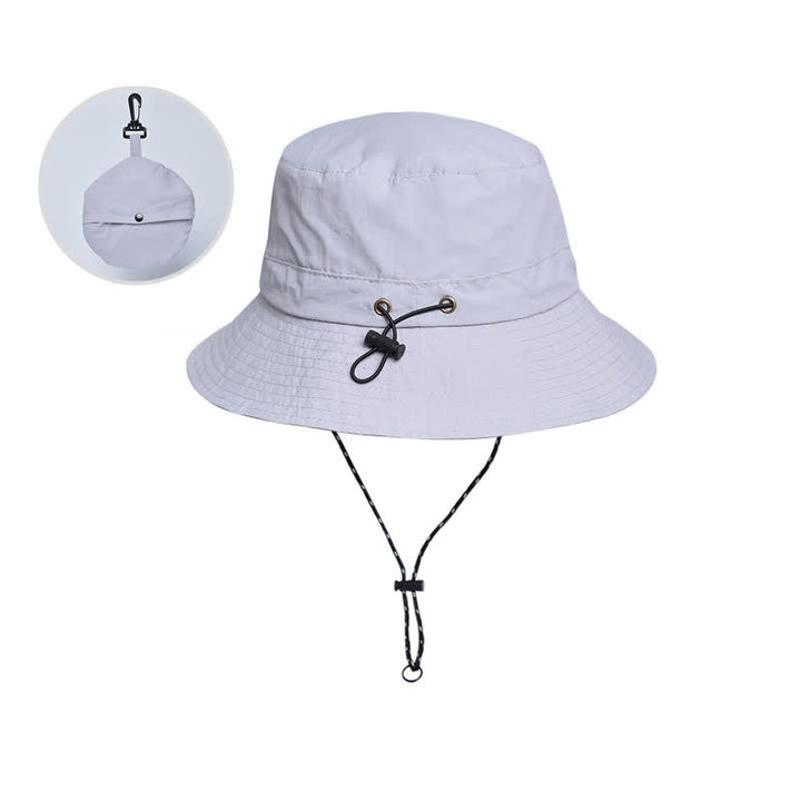Foldable Anti-UV Protection Camping Mountaineering Bucket Hat - Light Gray - Adjustable (21 5/8"-22 7/8") - image 12