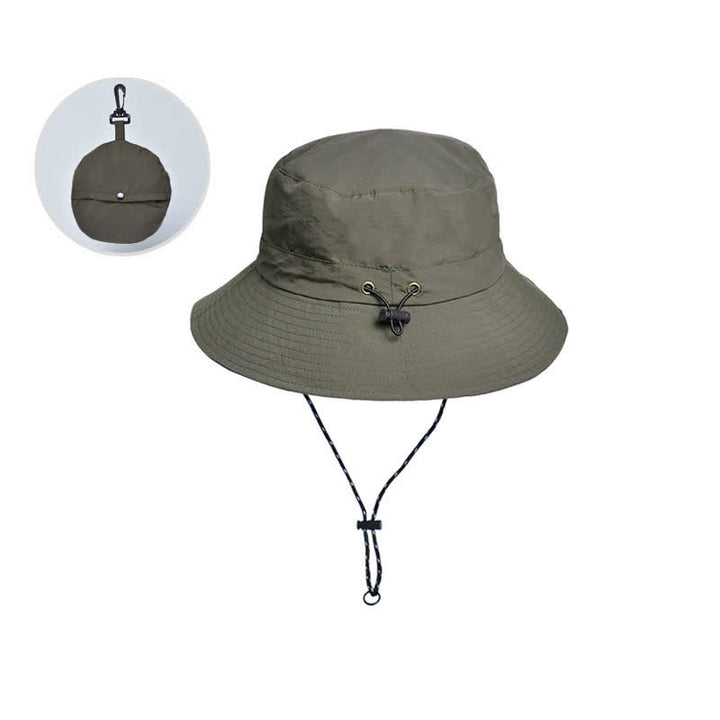 Foldable Anti-UV Protection Camping Mountaineering Bucket Hat - Army Green - Adjustable (21 5/8"-22 7/8") - image 9
