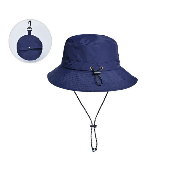 Foldable Anti-UV Protection Camping Mountaineering Bucket Hat - Navy - Adjustable (21 5/8"-22 7/8") - image 6