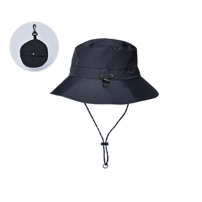 Foldable Anti-UV Protection Camping Mountaineering Bucket Hat - Black - Adjustable (21 5/8"-22 7/8") - image 8
