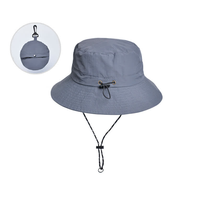 Foldable Anti-UV Protection Camping Mountaineering Bucket Hat - Dark Gray - Adjustable (21 5/8"-22 7/8") - image 13