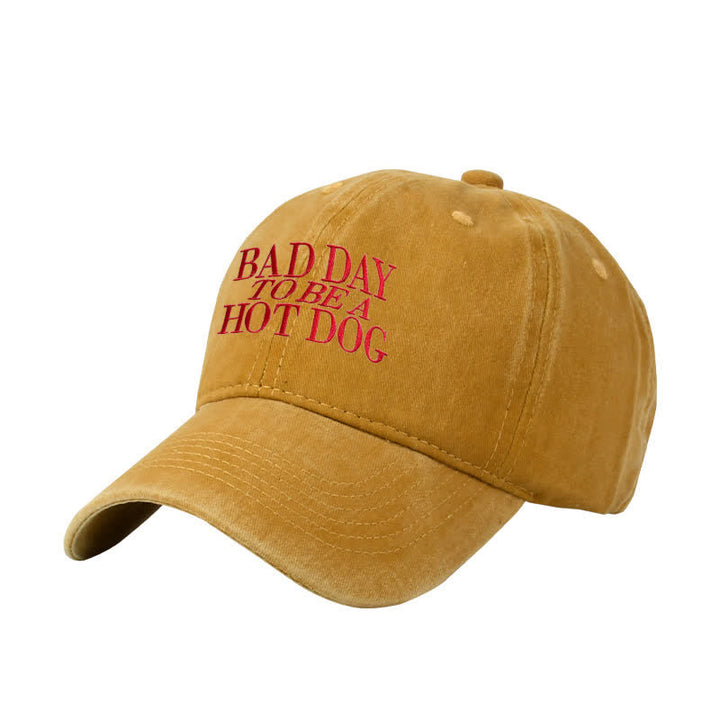 Bad Day To Be a Hot Dog Embroidered Adjustable Baseball Cap