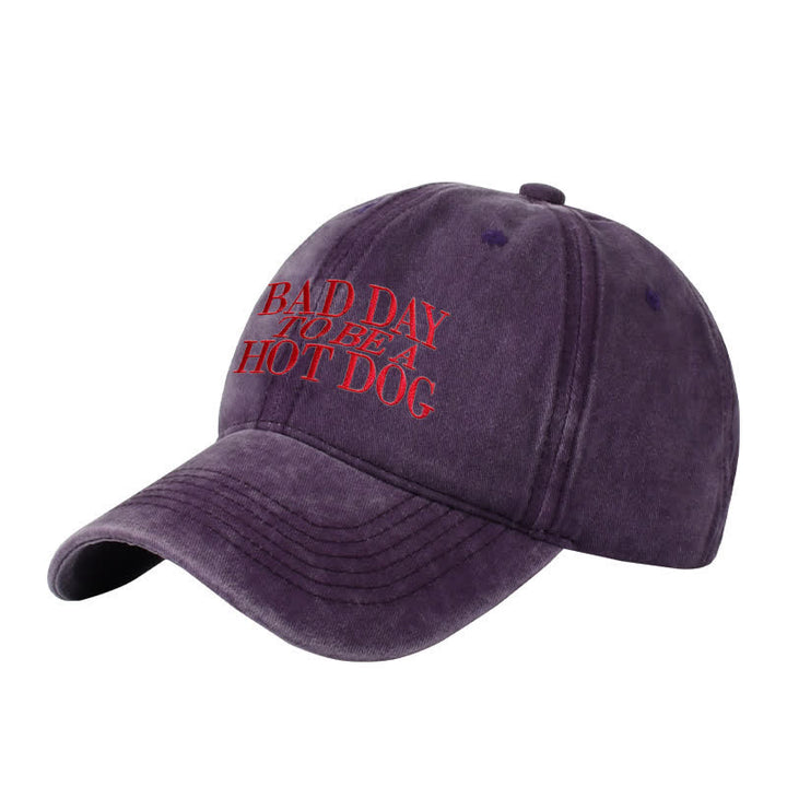 Bad Day To Be a Hot Dog Embroidered Adjustable Baseball Cap