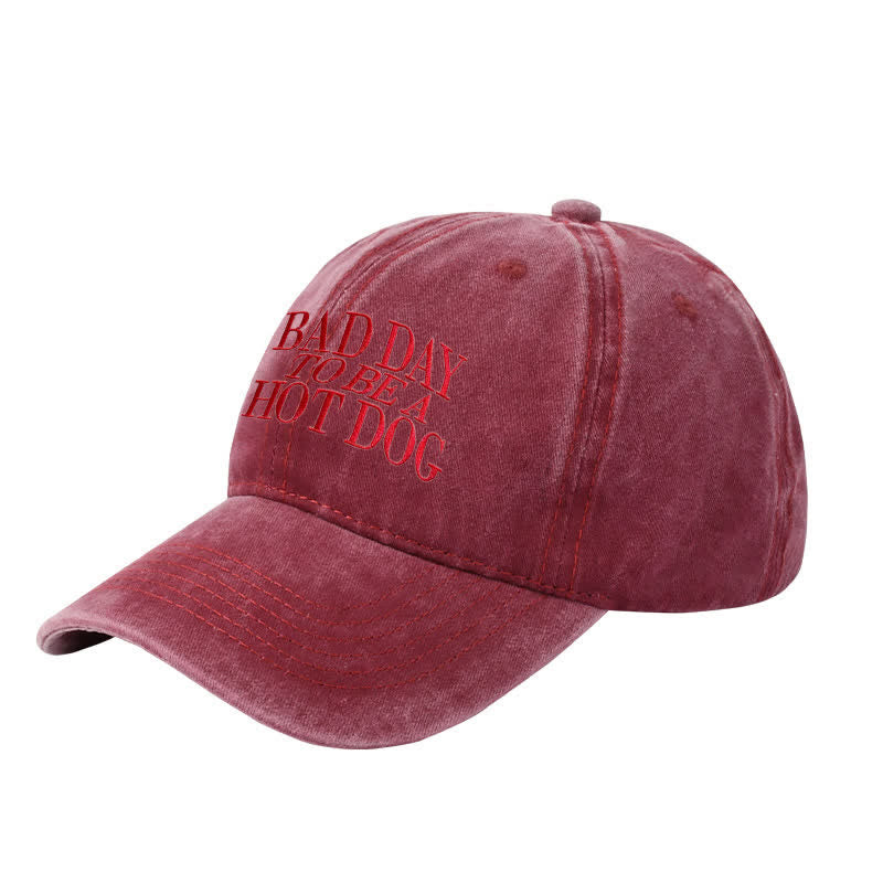 Bad Day To Be a Hot Dog Embroidered Adjustable Baseball Cap
