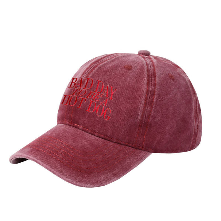 Bad Day To Be a Hot Dog Embroidered Adjustable Baseball Cap