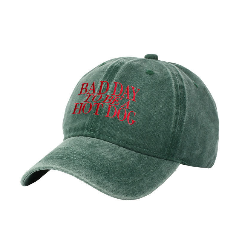 Bad Day To Be a Hot Dog Embroidered Adjustable Baseball Cap