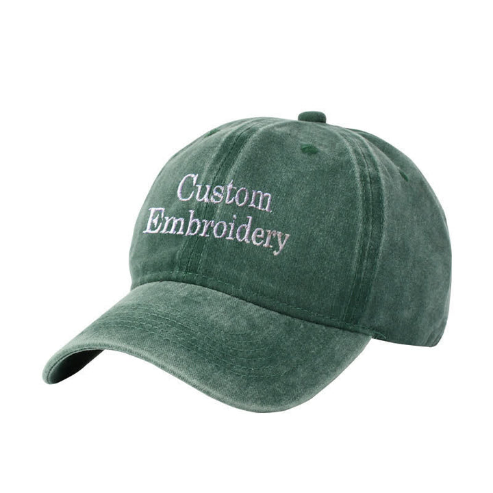 Custom Text Personalized Embroidered Adjustable Baseball Cap - Army Green - Adjustable (About 21 5/8"-23 1/4") - image 6