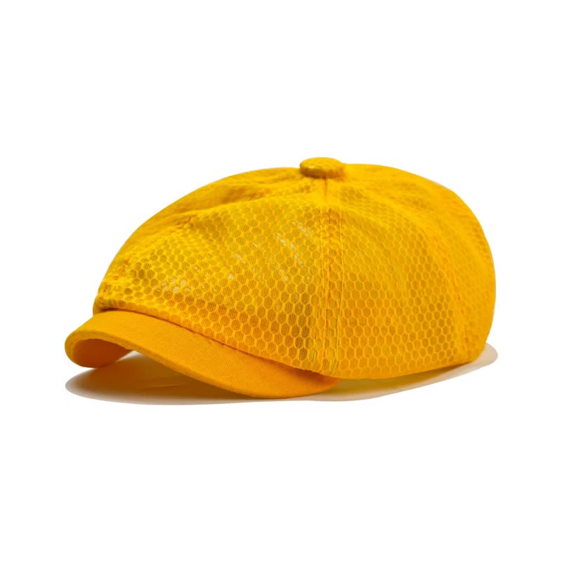 Solid Color Simple Breathable Mesh Beret Hat