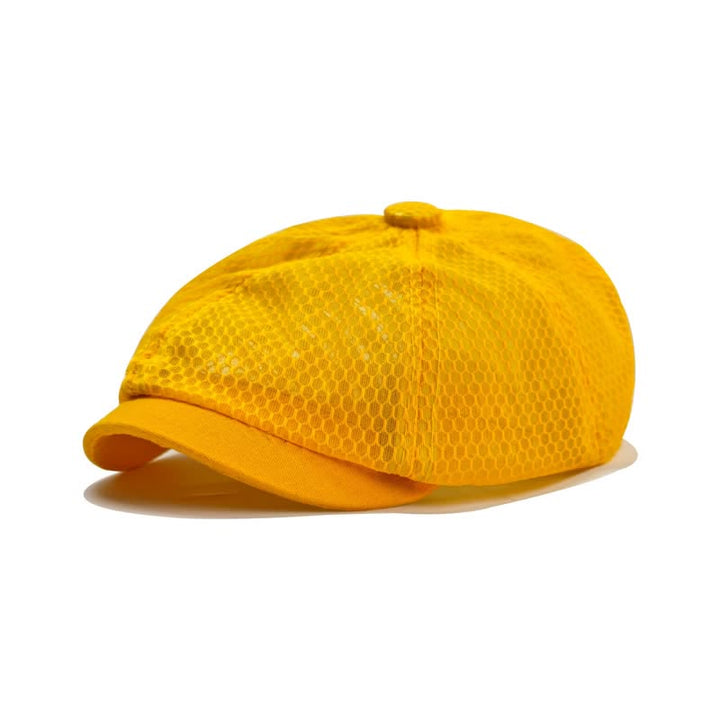 Solid Color Simple Breathable Mesh Beret Hat