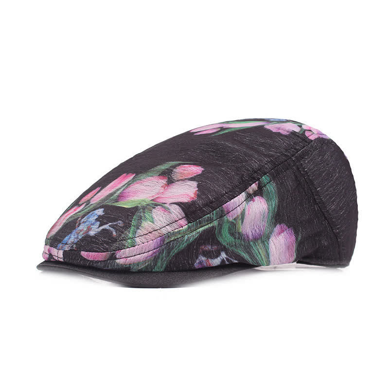 Women's Stylish Flower Pattern Hollowed-out Mesh Beret Hat