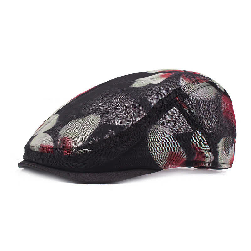 Women's Stylish Flower Pattern Hollowed-out Mesh Beret Hat