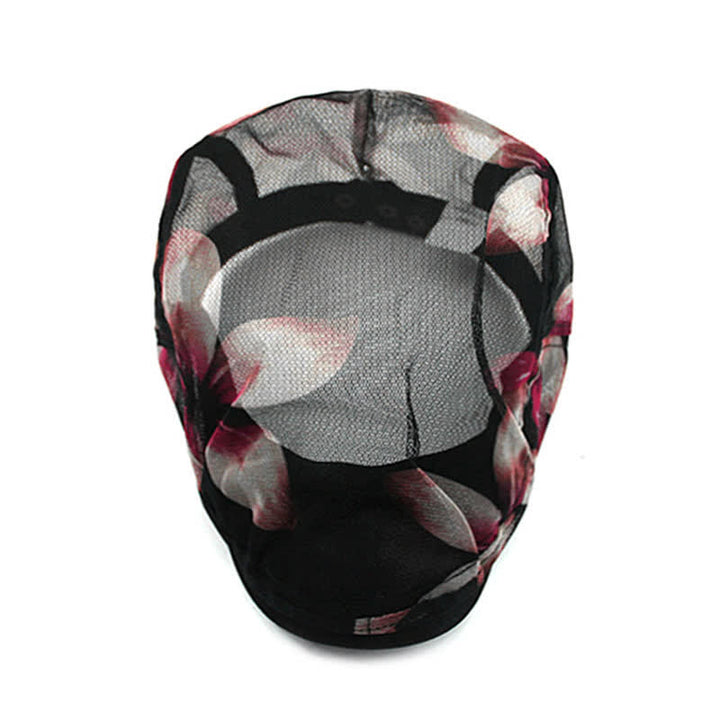 Women's Stylish Flower Pattern Hollowed-out Mesh Beret Hat