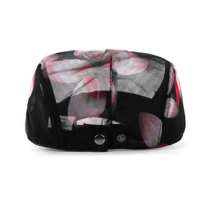 Women's Stylish Flower Pattern Hollowed-out Mesh Beret Hat