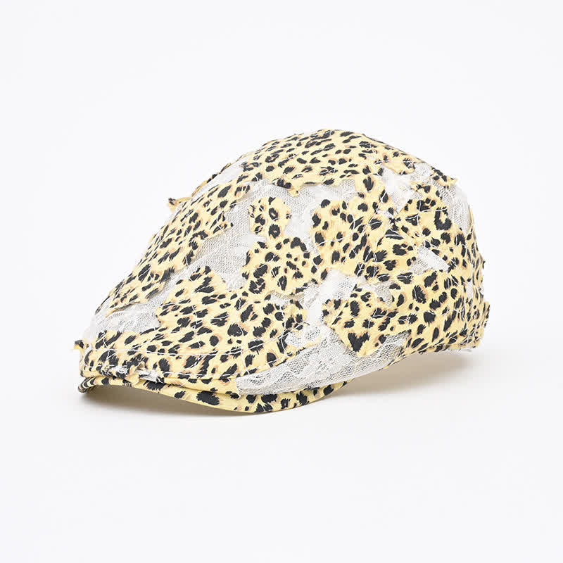 Retro Aged Perforated Mesh Fabric Beret Hat - Style #4 - Adjustable (22"-23 5/8") - image 9