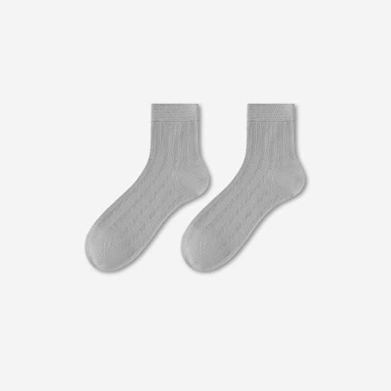 Men's Ultra-Thin Summer Mulberry Silk Summer Socks - Light Gray - 6 Pairs - One Size (US 6.5 - US 10.5) - image 6