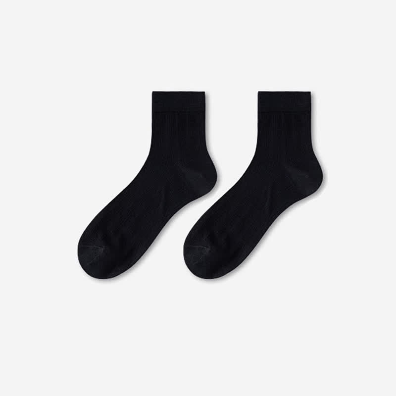 Men's Ultra-Thin Summer Mulberry Silk Summer Socks - Black - 6 Pairs - One Size (US 6.5 - US 10.5) - image 11