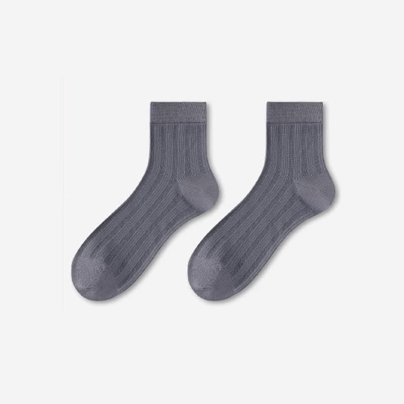 Men's Ultra-Thin Summer Mulberry Silk Summer Socks - Dark Gray - 6 Pairs - One Size (US 6.5 - US 10.5) - image 8